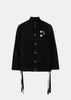 Black Assorted Pin-Detail Shirt Jacket