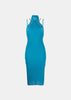 Blue Halterneck Midi Dress
