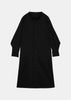Black Long-Sleeve Midi Shirtdress