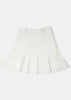 White Pintuck Pattern Jacquard Knit Skirt