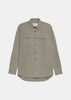Grey Pointed-Collar Shirt Jacket
