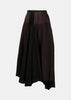 Brown Asymmetric Long Skirt