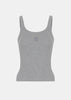 Grey Crescent Moon-Embroidered Tank Top