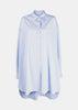 White & Blue Pinstriped Poplin Shirt