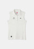 White Ecopet Stretch Tuck Jacquard Sleeveless Polo Shirt