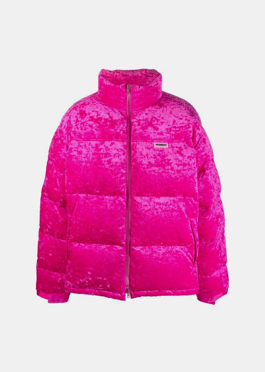 Pink 2025 velvet puffer