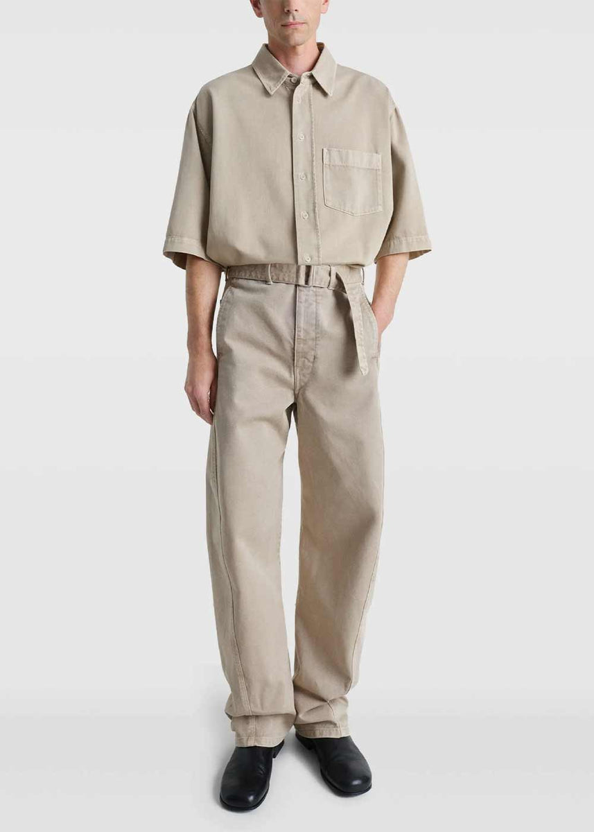 新品❗️LEMAIRE TWISTED PANTS NATURAL BEIGE Lemaire - Twisted Belted Pants in Natural Beige – Stoy