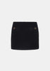 Black Checked Tweed Boucle Mini Skirt