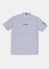 Gray Stretch Pique Short Sleeve High Neck T-shirt
