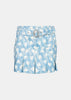 Blue Heart Print Gabardine Mini Skirt