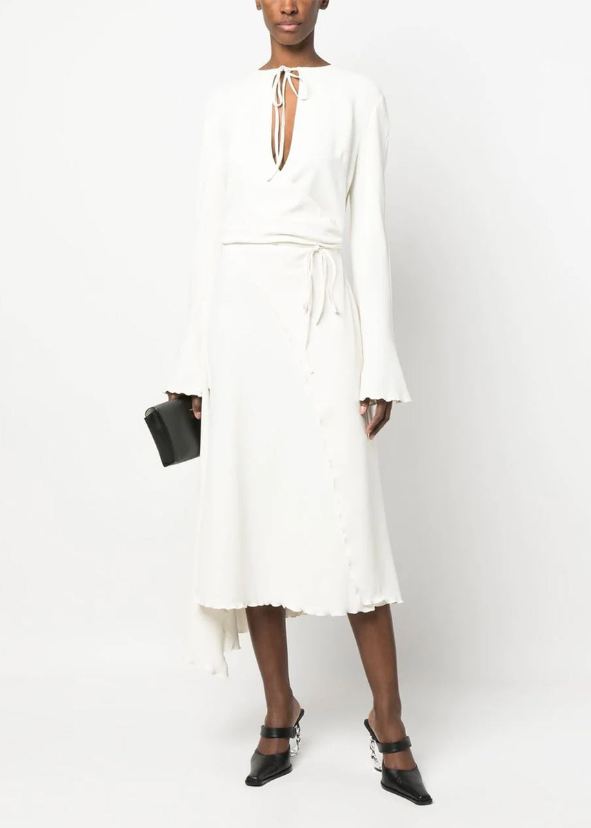 white asymmetrical wrap dress Briana Mini Dress | White | Womens main image 0