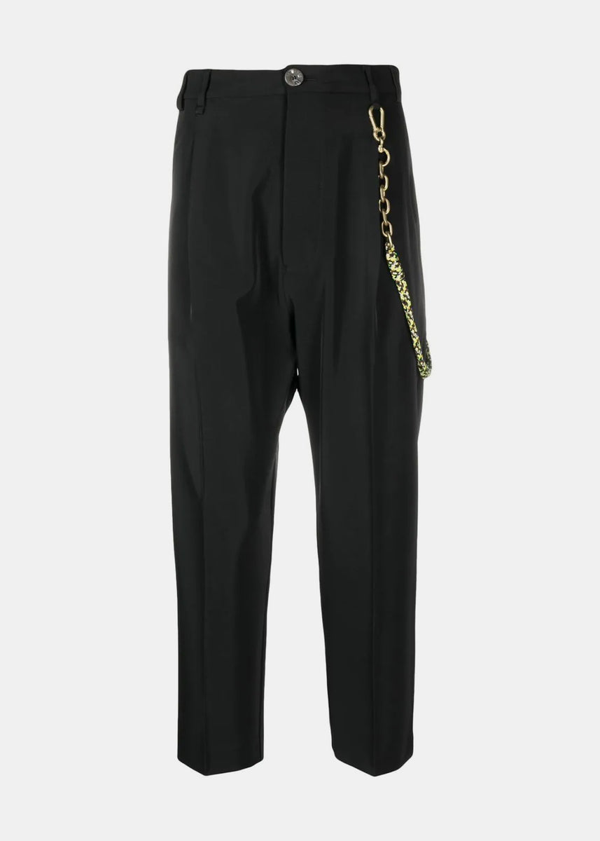 PLEATED TAPERED PANTS - Black