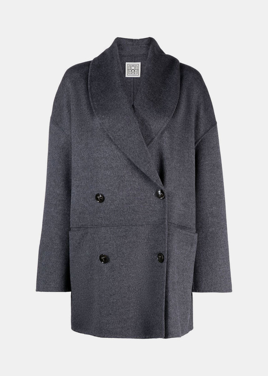 Grey Double Breasted Wool Jacket | LEISURE CENTER