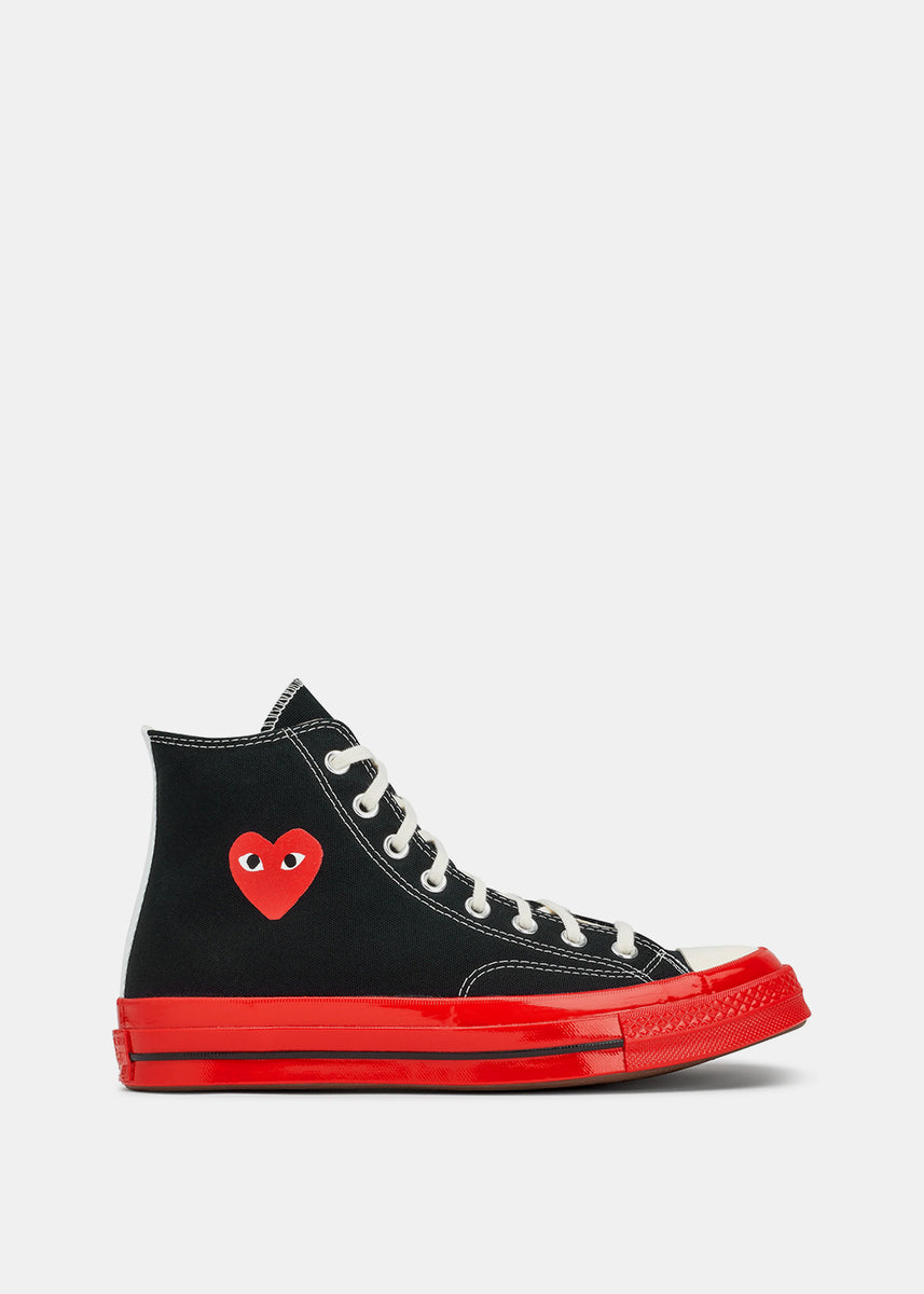 Converse high tops shop black and red