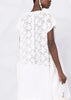 White Floral-Embroidered Mesh T-shirt Dress