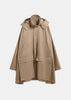 Beige Hooded Raincoat
