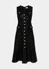 Black Tinsel Boucle Buttoned Midi Dress