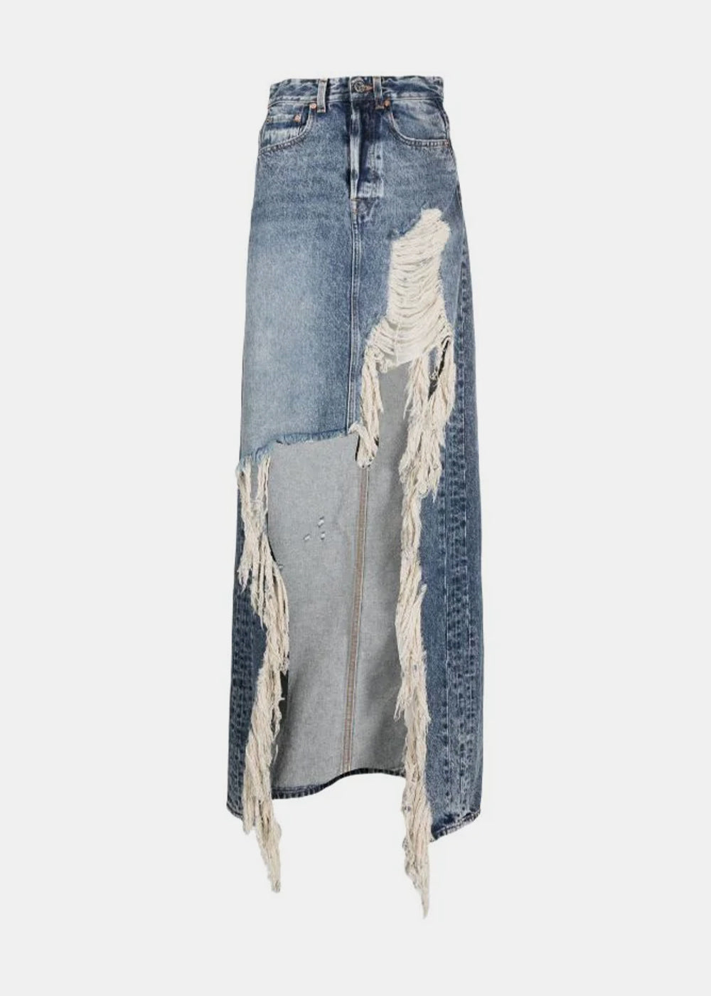 Destroyed hot sale denim skirt