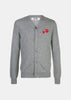 Grey & Red Heart Patch Cardigan