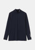 Blue Long Sleeve High Neck Pullover