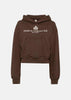 Chocolate Cream H&W Crest Cropped Hoodie