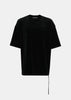 Black Bleached-Skull Velour T-Shirt