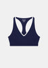 Navy Runner Box V-Neck Sports Bra