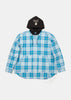 Blue Hooded Plaid Shirt