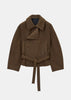 Brown Short Asymmetrical Bathrobe Coat