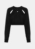 Black Cut-Out Cropped Sweatshirt