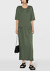 Smoky Green Belted Rib T-shirt Dress
