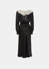 Black Laminated Silk Dress