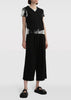 Black Wide-Leg Cropped Trousers