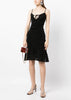 Black Beaded Knit Midi Dress