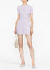 Purple Sequin-Embellished Knitted Minidress