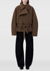 Brown Short Asymmetrical Bathrobe Coat