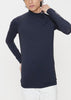 Blue Long Sleeve High Neck Pullover