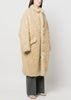 Beige Faux-Fur Single-Breasted Coat