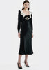 Black Laminated Silk Dress