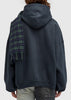 Deep Blue/Black Scarf Zip-Up Hoodie