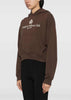 Chocolate Cream H&W Crest Cropped Hoodie