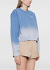 Dip Dye Blue Serif Logo Cropped Crewneck