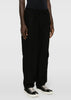 Black A-Side Tuck Trousers