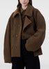 Brown Short Asymmetrical Bathrobe Coat