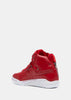 Red Skull-Print Leather Sneakers