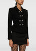 Black Textured Knit Peplum Jacket