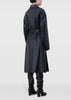 Black Slit Belted Rain Coat