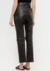 Black Leather Denim Jeans