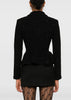 Black Textured Knit Peplum Jacket