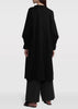 Black Long-Sleeve Midi Shirtdress